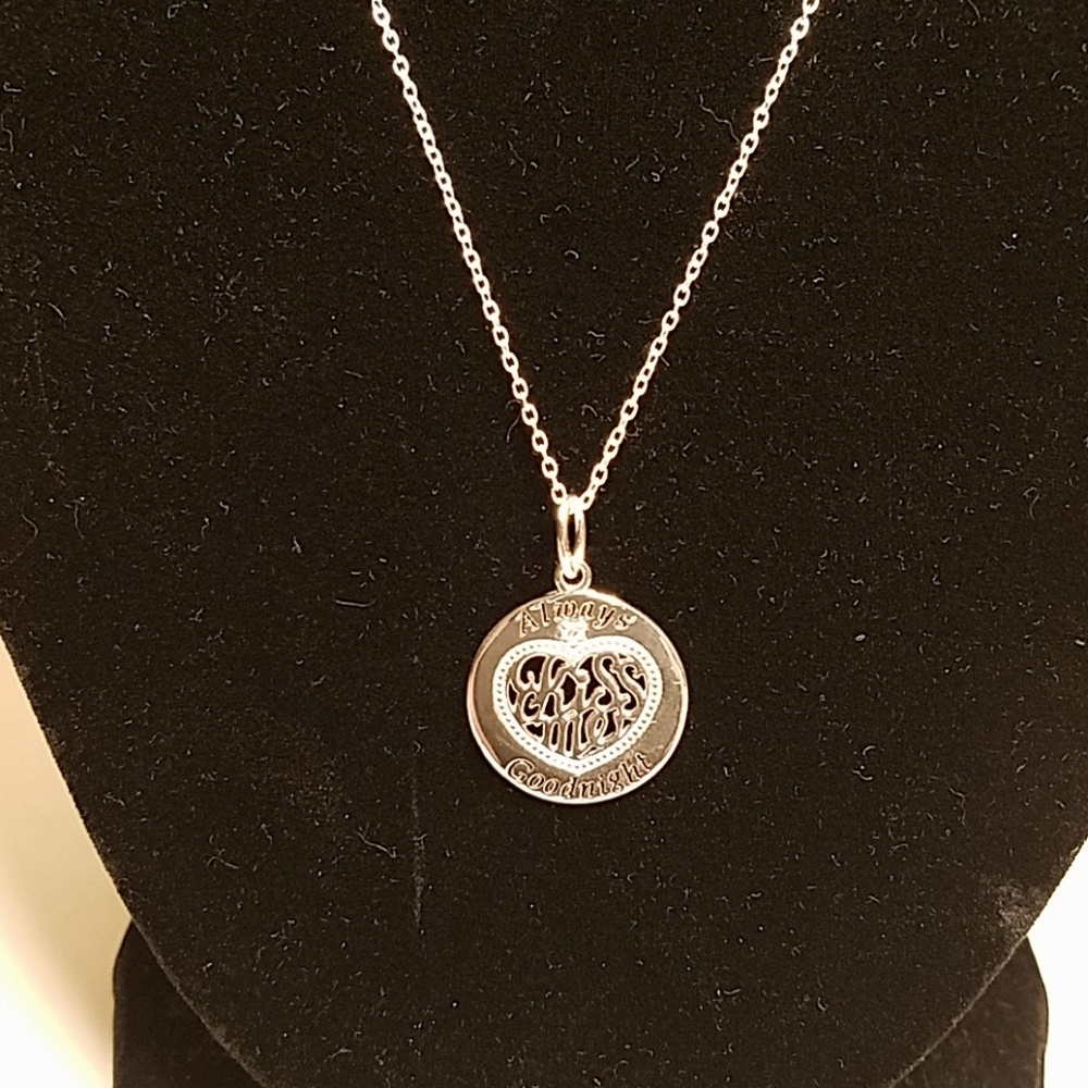 Sterling silver Always kiss me goodnight necklace